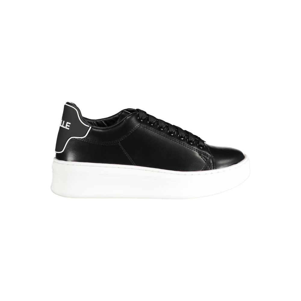 Gaelle Paris Black Polyurethane Women Sneaker