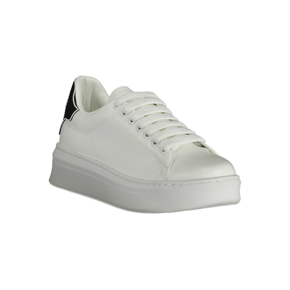 Gaelle Paris White Polyurethane Women's Sneaker