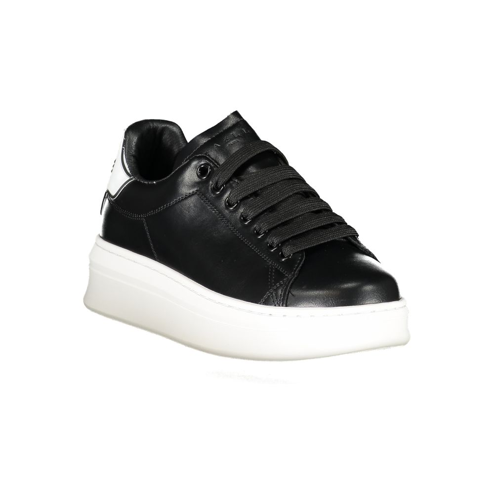 Gaelle Paris Black Polyurethane Women Sneaker