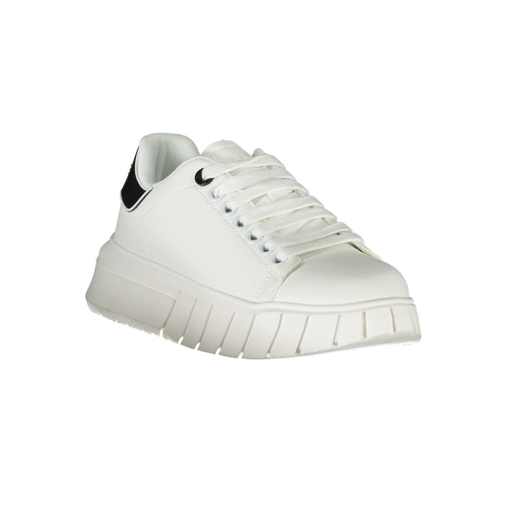 Gaelle Paris White Polyurethane Women Sneaker