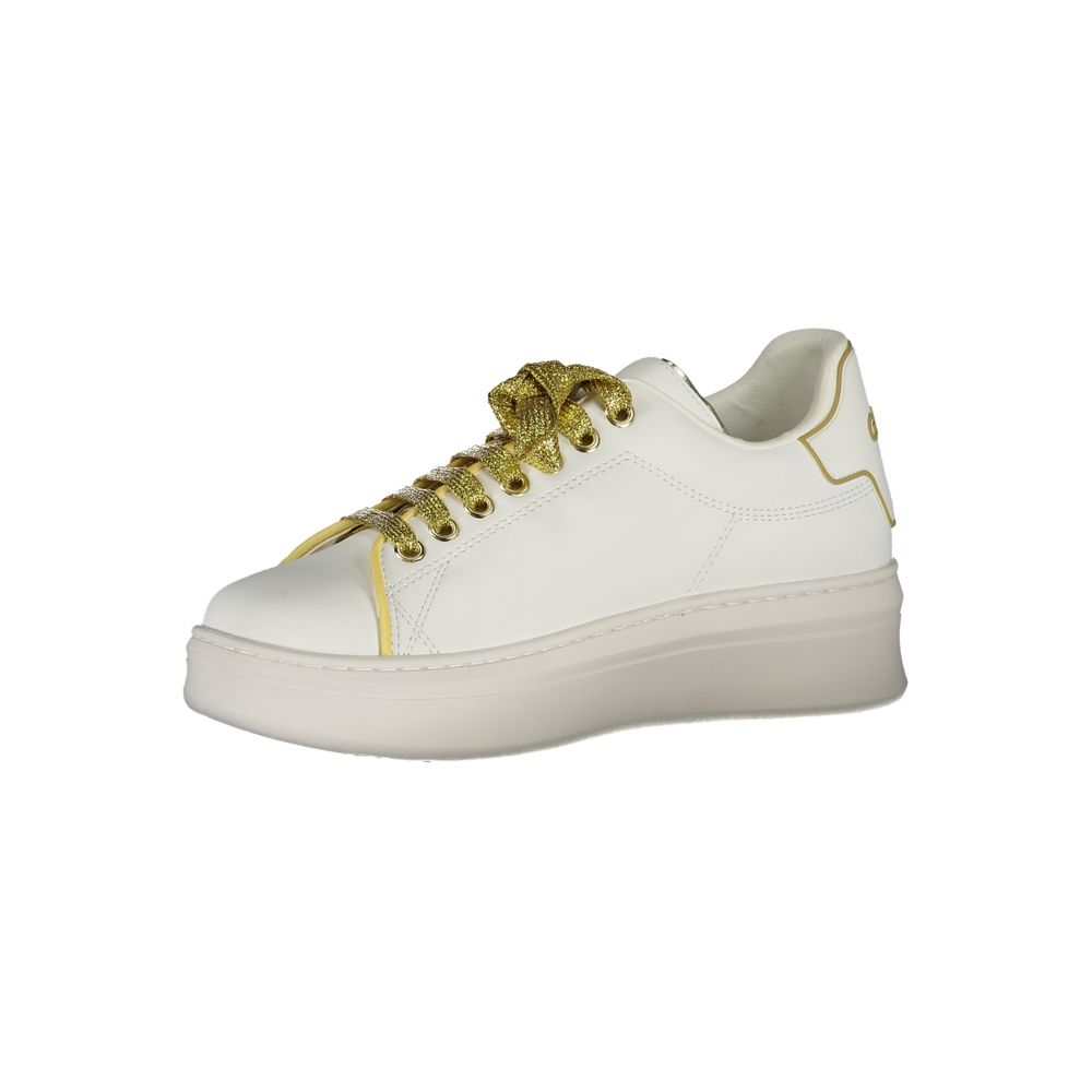 Gaelle Paris Bianco Polyurethane Women Sneaker