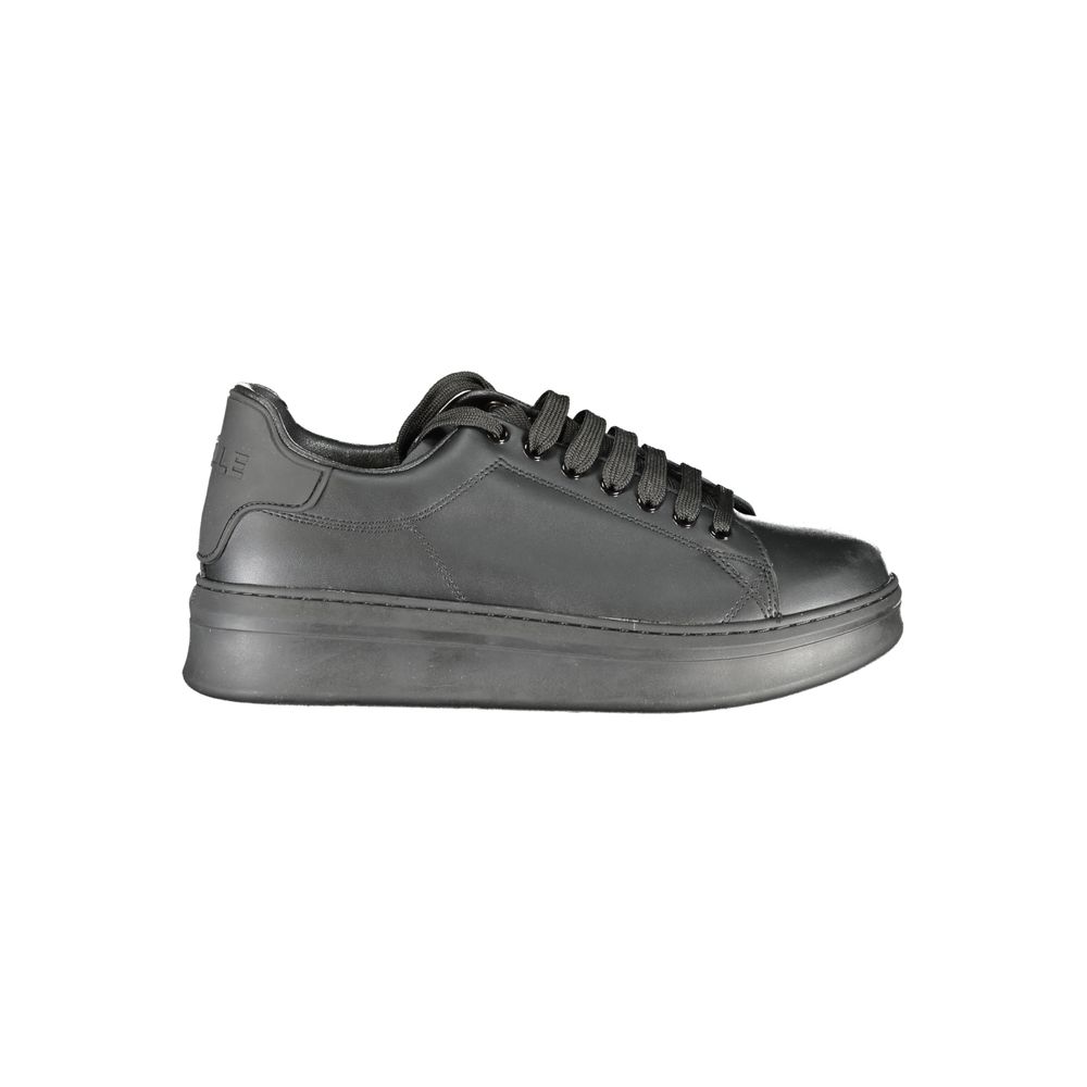 Gaelle Paris Black Polyurethane Men Sneaker