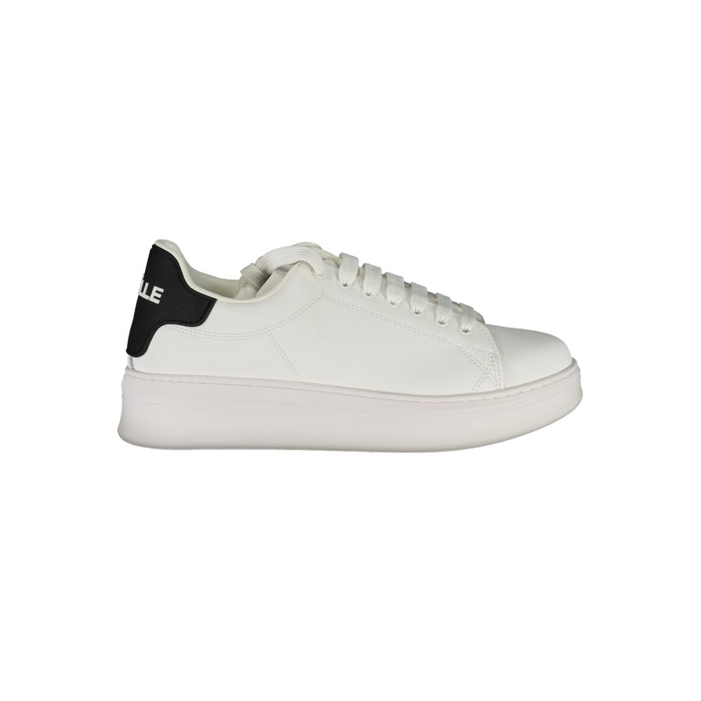 Gaelle Paris White Polyurethane Men Sneaker