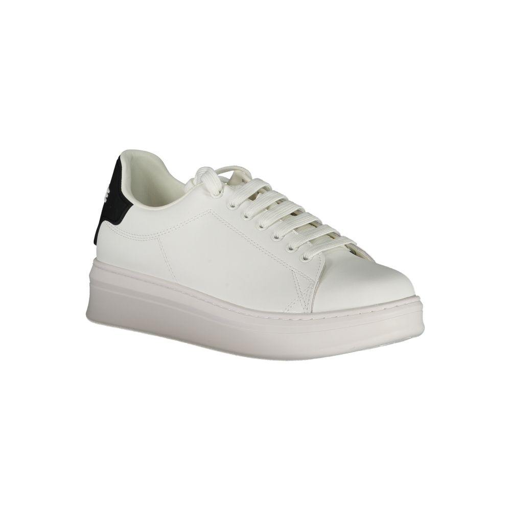 Gaelle Paris White Polyurethane Men Sneaker