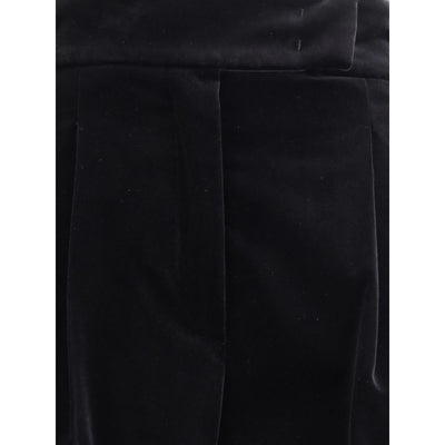 Max Mara Black Cotton Casual Pants