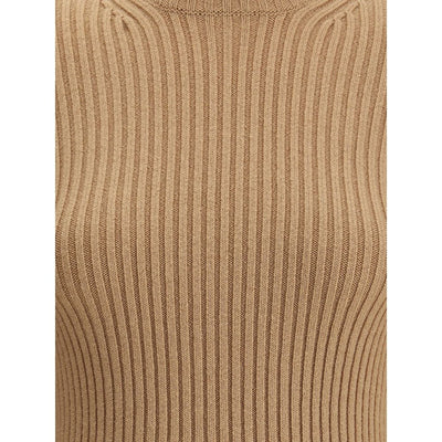 Max Mara Beige Wool Long Sleeve T-Shirt