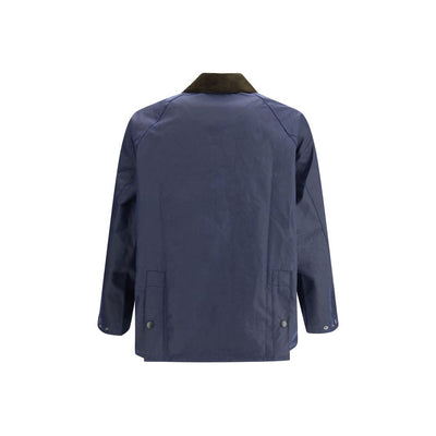 Barbour Waxed Jacket with a corded velvet collar