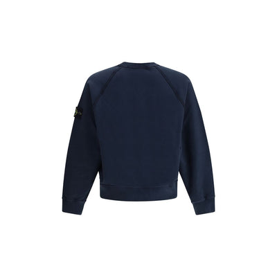 Stone Island Blue Cotton Sweatshirt