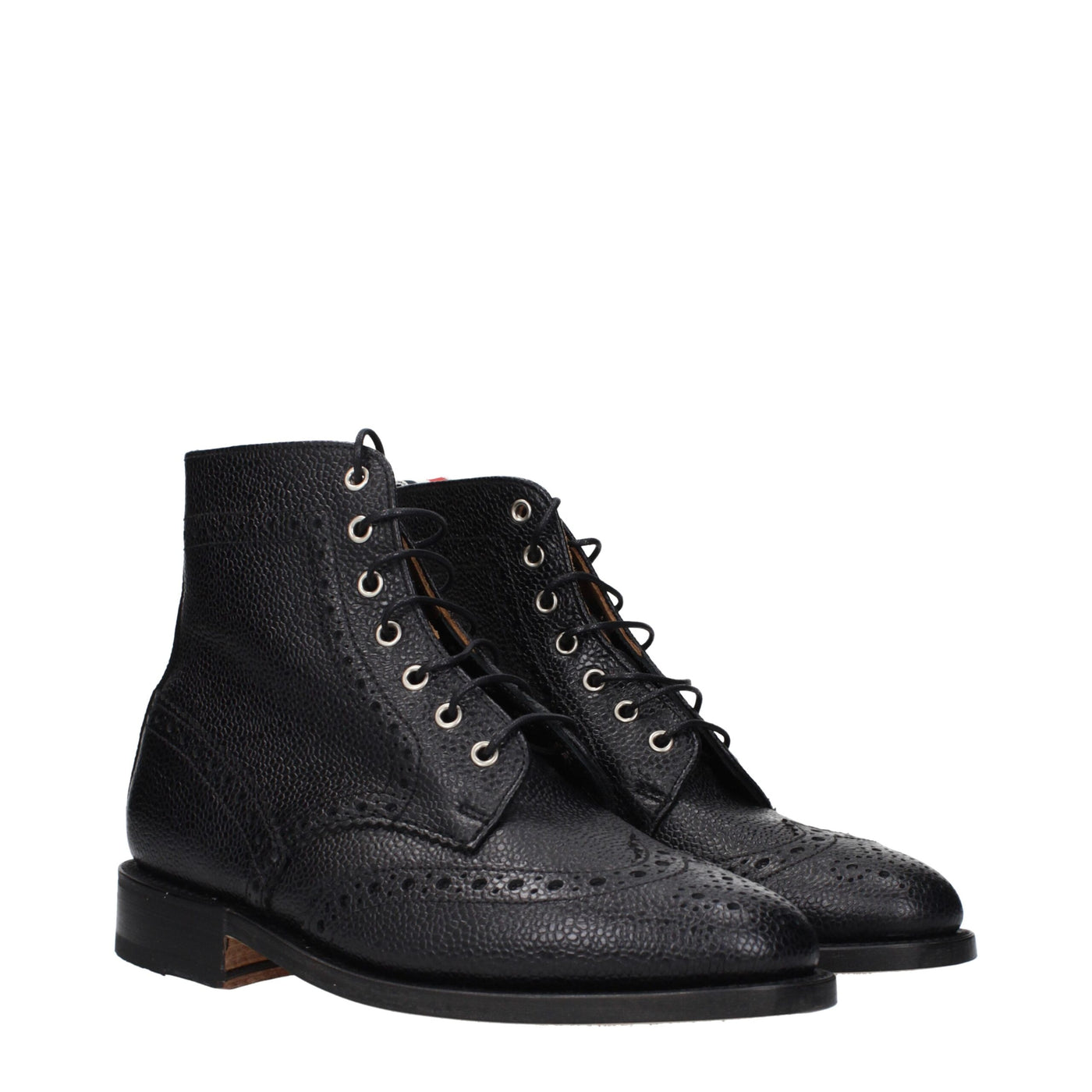 Thom Browne Black Leather Ankle Boots