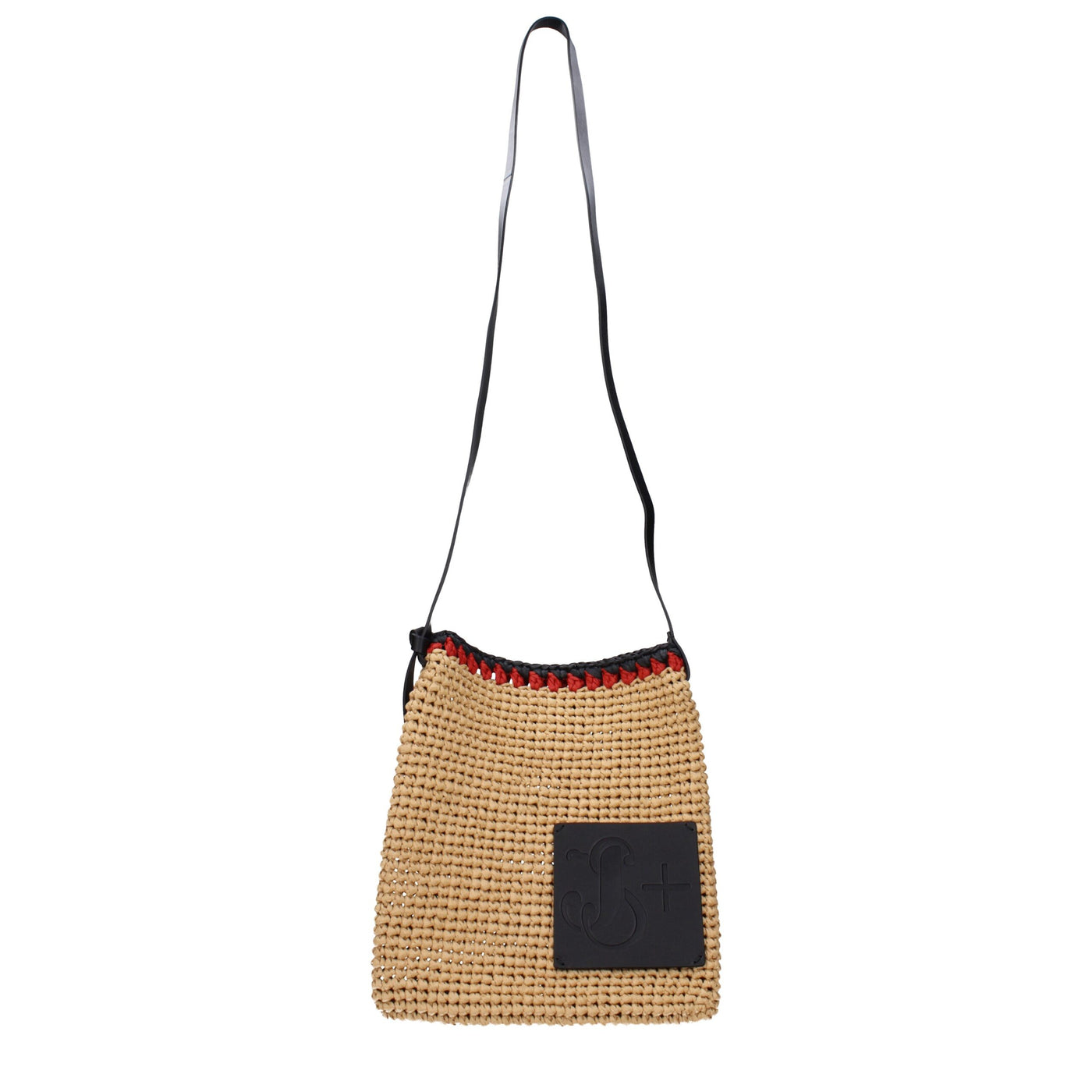 Jil Sander Beige Raffia Crossbody Bag