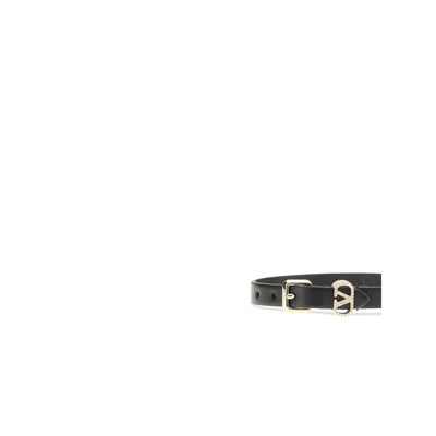Valentino Garavani Black Calf Leather Bos Taurus Bracelet