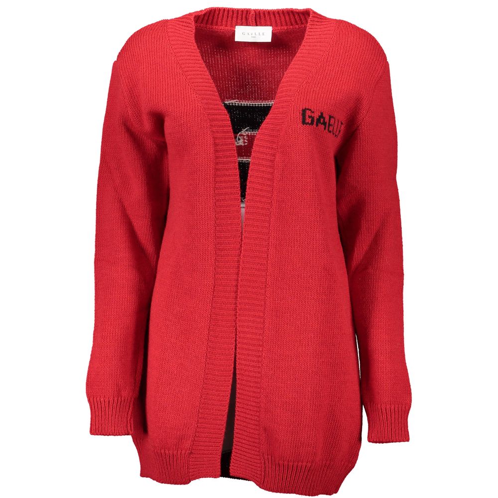 Gaelle Paris Red Acrylic Women Cardigan