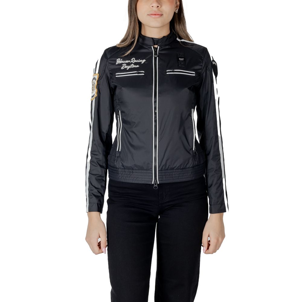 Blauer Black Polyamide Biker Jacket