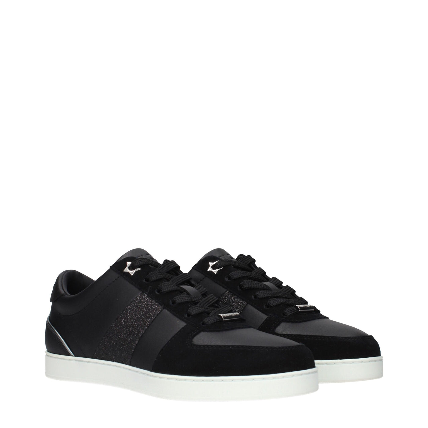 Jimmy Choo Black Leather Low Top Sneakers