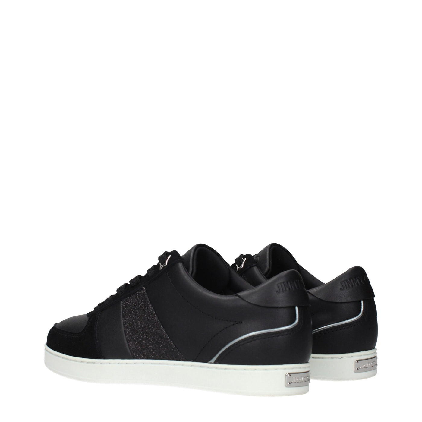 Jimmy Choo Black Leather Low Top Sneakers