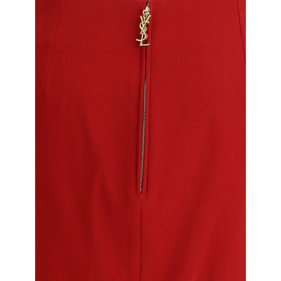 Saint Laurent Red Viscose Skirt