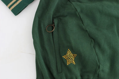 John Galliano Green Mock Zip Cardigan Sweatshirt Sweater Jacket