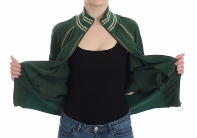 John Galliano Green Mock Zip Cardigan Sweatshirt Sweater Jacket