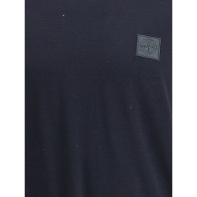 Stone Island Blue Cotton T-Shirt
