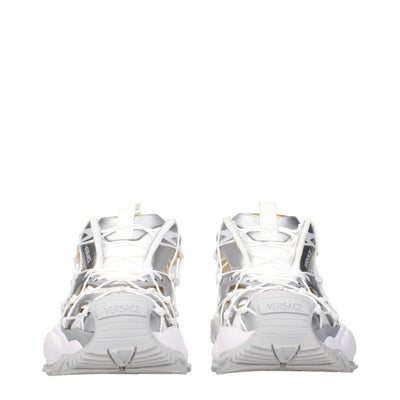 Versace White Fabric Chunky Sneakers