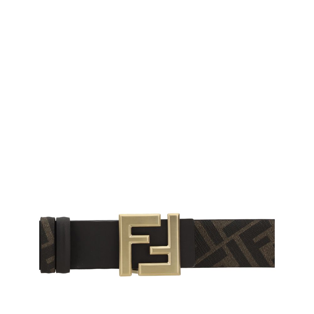 Fendi Brown Calf Leather Bos Taurus Regular Belt