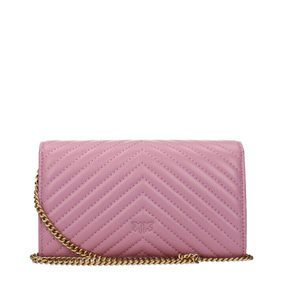 PINKO Pink Leather Clutch Bag