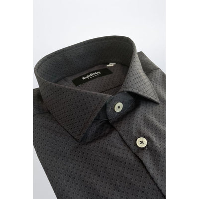 Baldinini Trend Gray Cotton Men Shirt