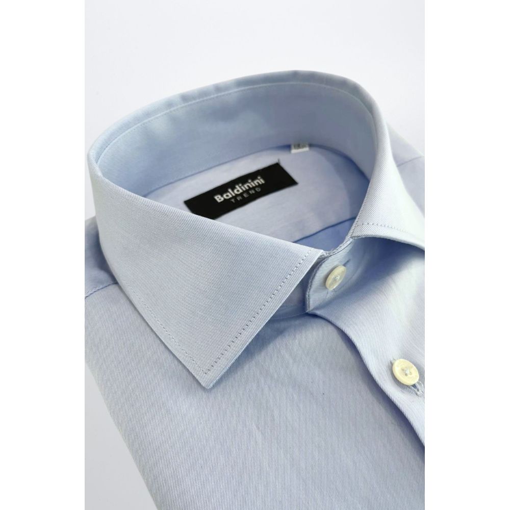 Baldinini Trend Light Blue Cotton Men Shirt