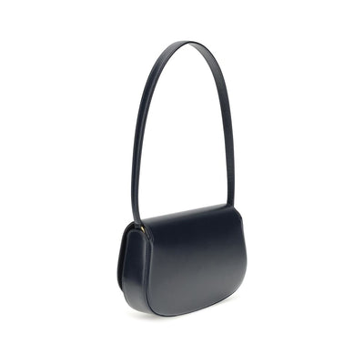 Saint Laurent Blue Calf Leather Bos Taurus Shoulder Bag