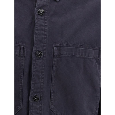 Stone Island Blue Cotton Dress Shirt