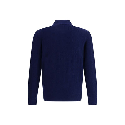 Brunello Cucinelli Blue Cashmere Polo Shirt