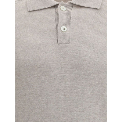 Brunello Cucinelli Beige Cashmere Polo Shirt