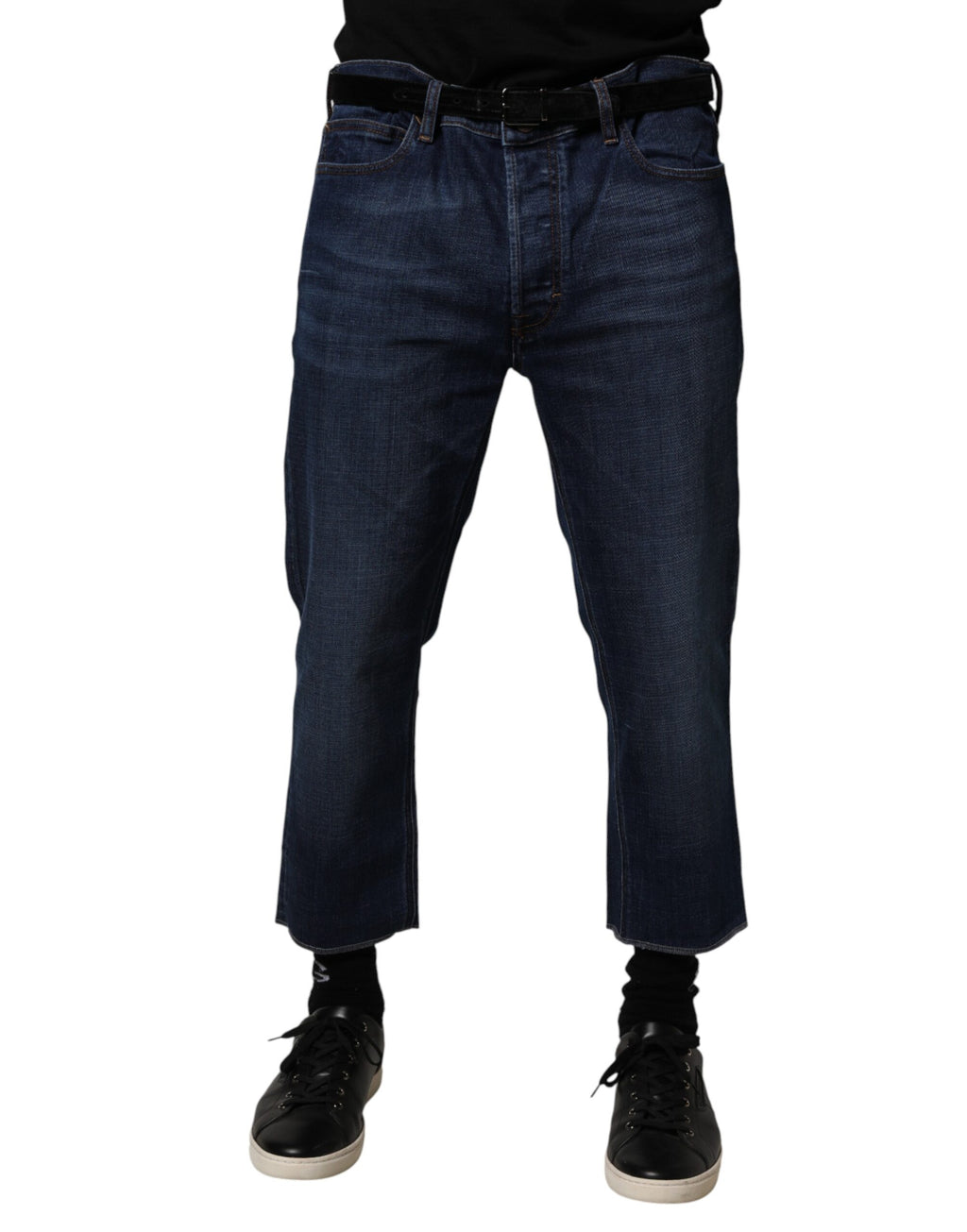 Vivienne Westwood Blue Mid Waist Cotton Men Cropped Denim Jeans - BrandFit 88
