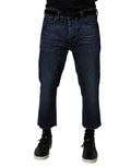 Vivienne Westwood Blue Mid Waist Cotton Men Cropped Denim Jeans - BrandFit 88