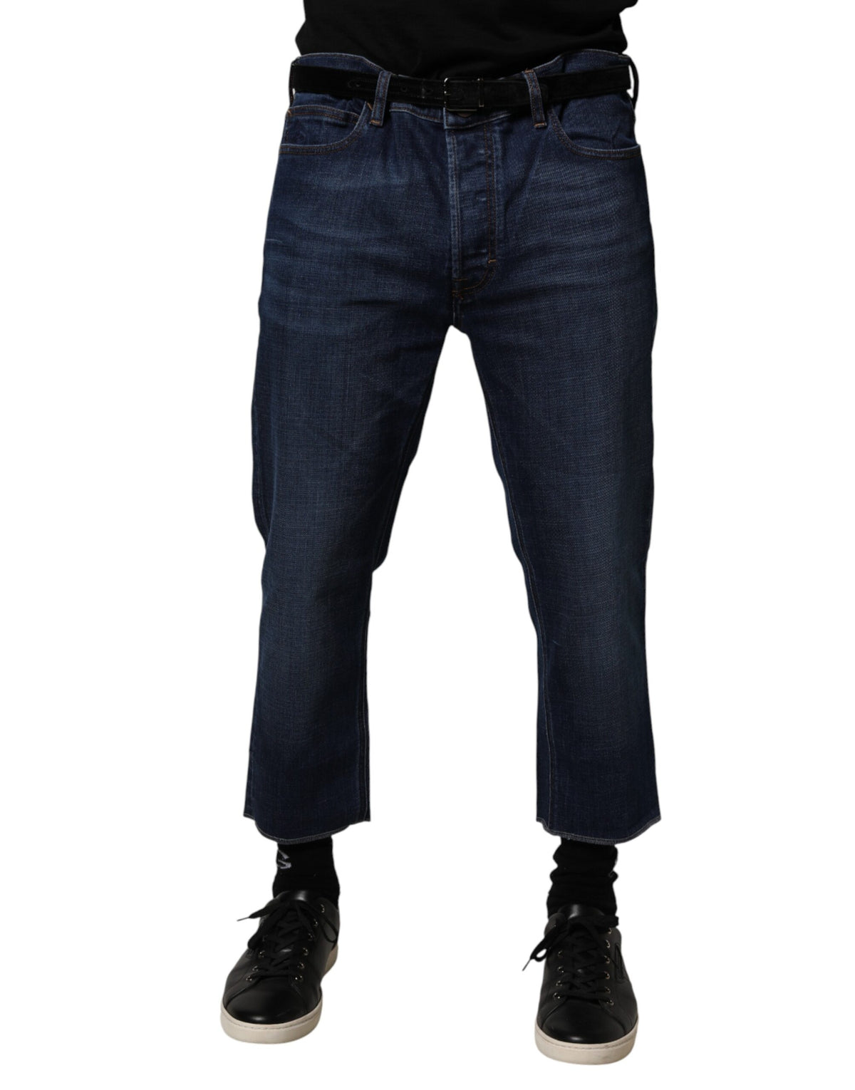 Vivienne Westwood Blue Mid Waist Cotton Men Cropped Denim Jeans - BrandFit 88