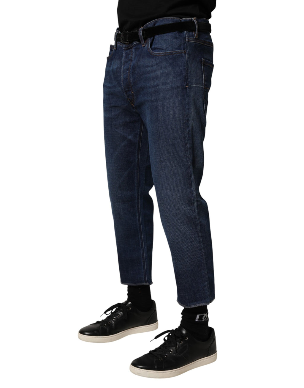 Vivienne Westwood Blue Mid Waist Cotton Men Cropped Denim Jeans - BrandFit 88
