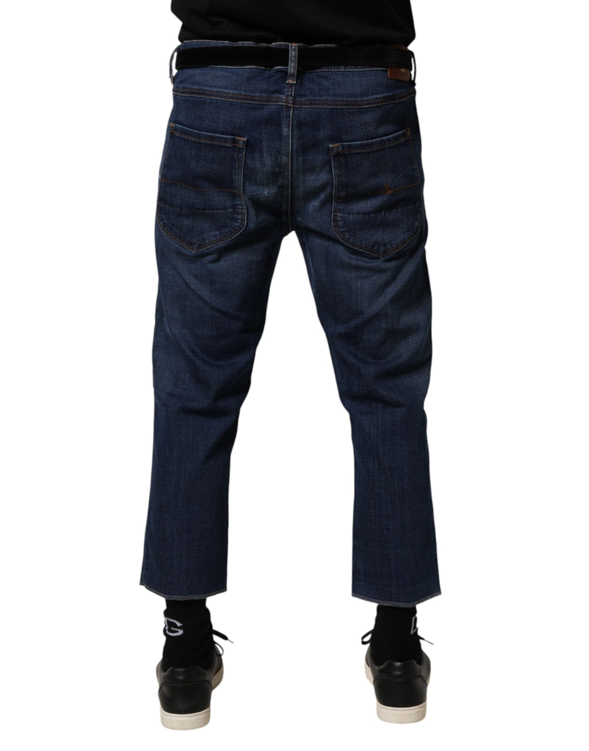 Vivienne Westwood Blue Mid Waist Cotton Men Cropped Denim Jeans - BrandFit 88