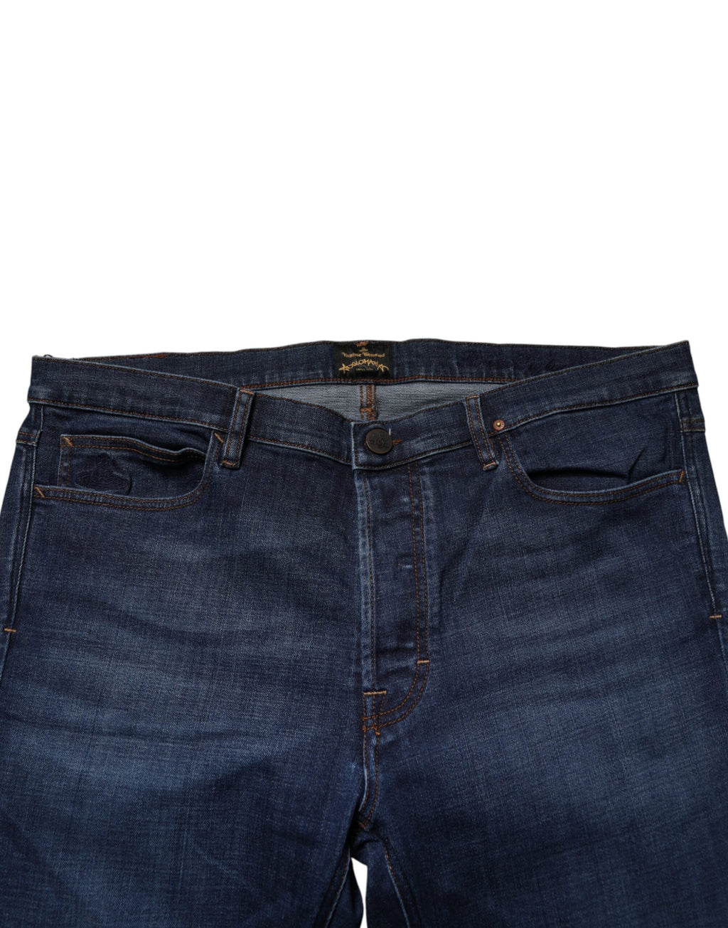 Vivienne Westwood Blue Mid Waist Cotton Men Cropped Denim Jeans - BrandFit 88