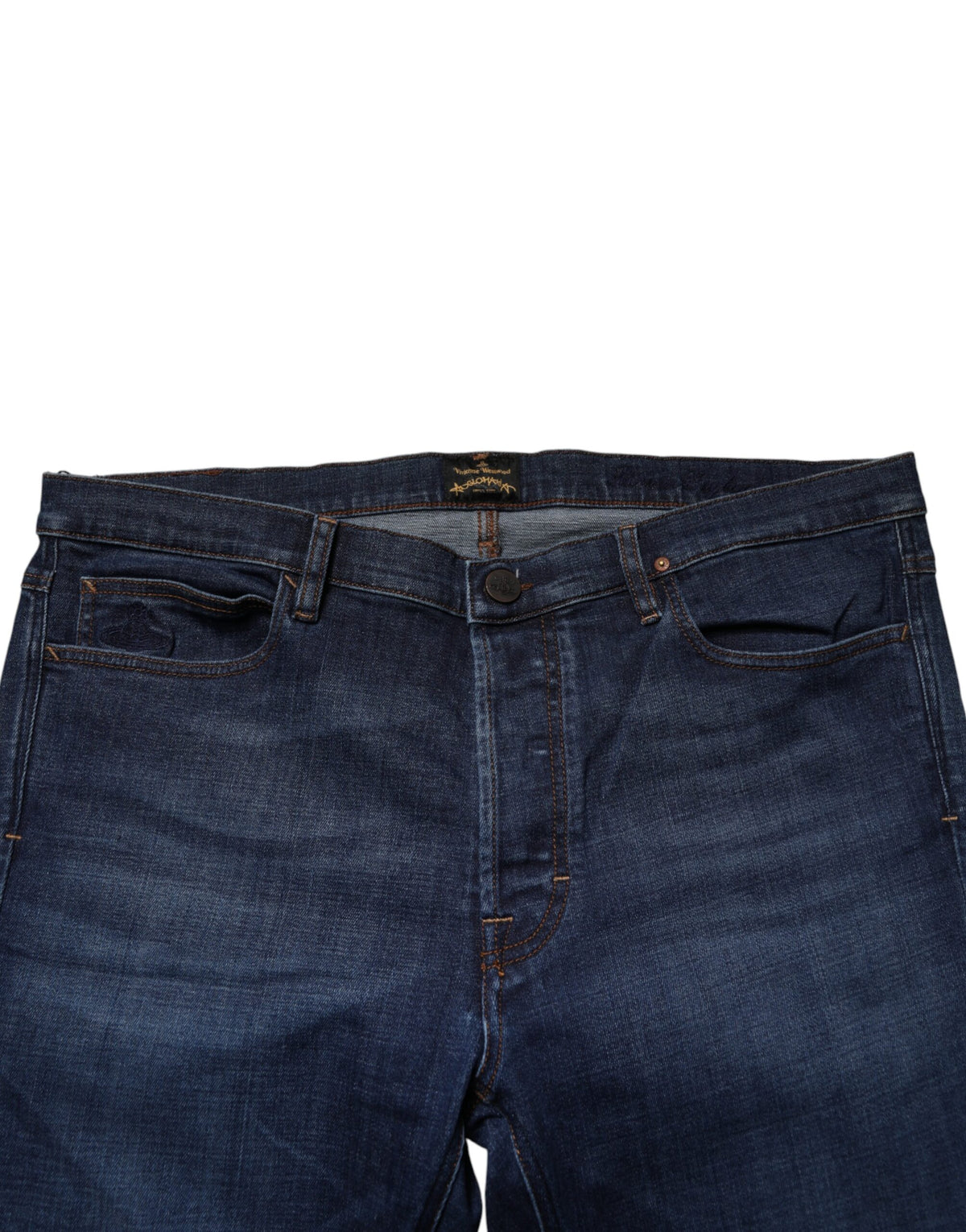 Vivienne Westwood Blue Mid Waist Cotton Men Cropped Denim Jeans - BrandFit 88