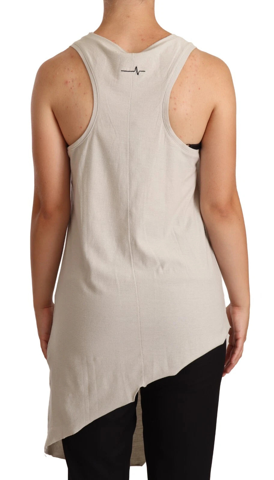 Max Mara Light Gray 100% Cotton Sleeveless Razor Back Tank Top - BrandFit 88