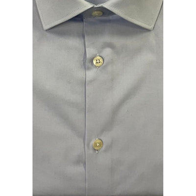Baldinini Trend Light Blue Cotton Men Shirt
