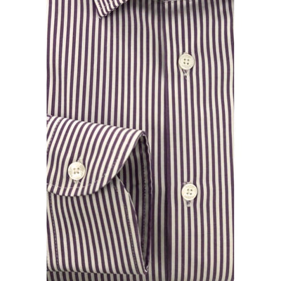 Baldinini Trend Purple Cotton Men Shirt