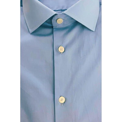 Baldinini Trend Light Blue Cotton Men Shirt