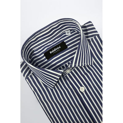 Baldinini Trend Blue Cotton Men Shirt