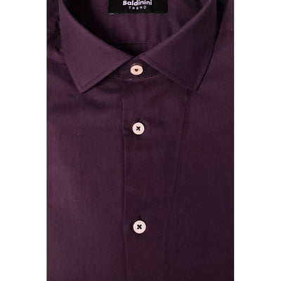Baldinini Trend Purple Cotton Men Shirt