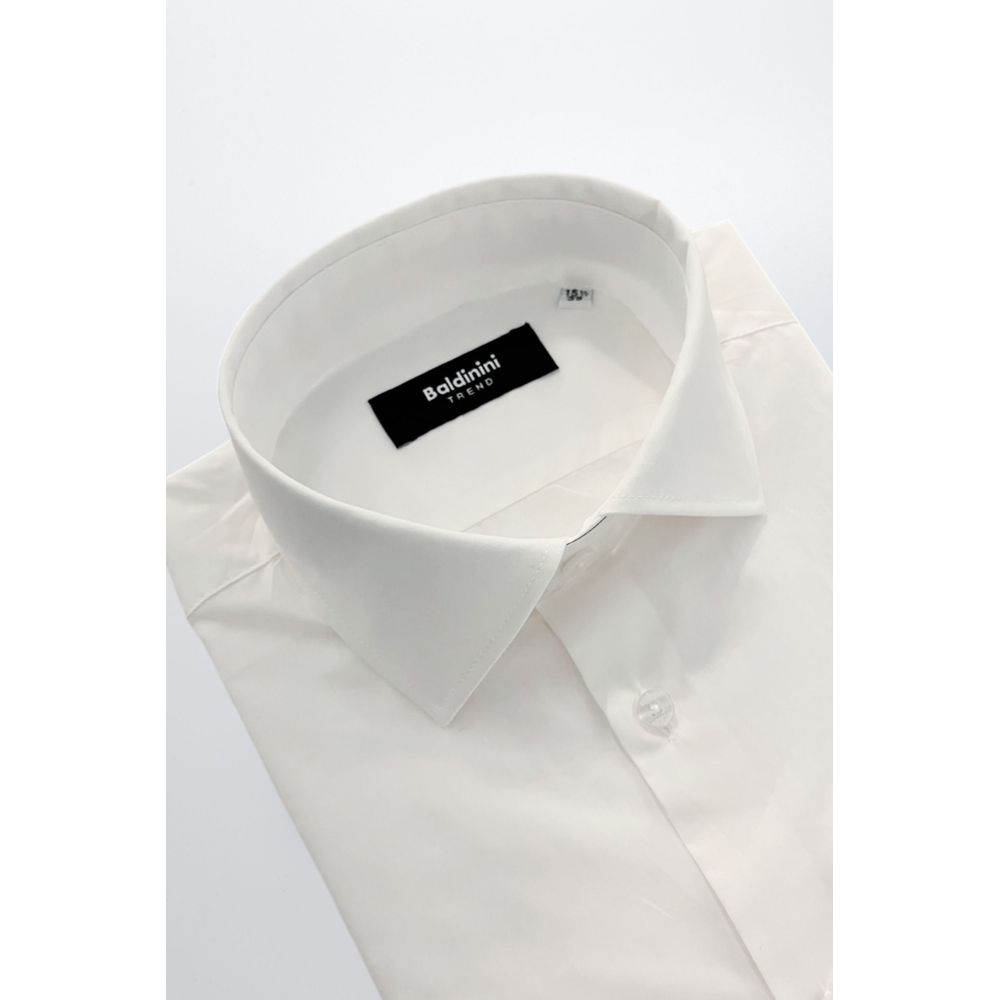 Baldinini Trend White Cotton Men Shirt