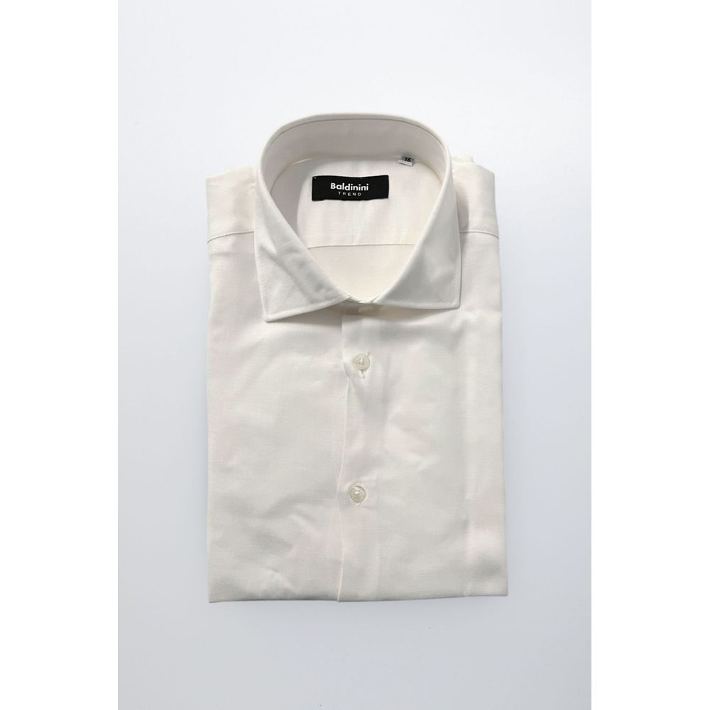Baldinini Trend White Cotton Men's Shirt