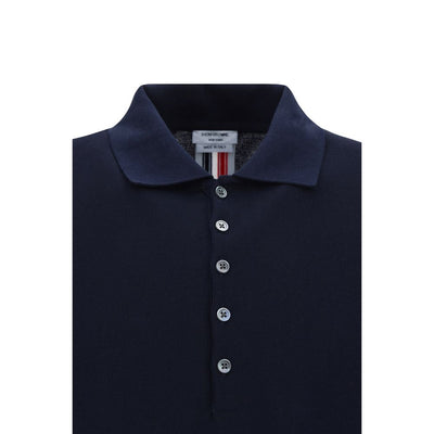 Thom Browne Blue Cotton Polo Shirt