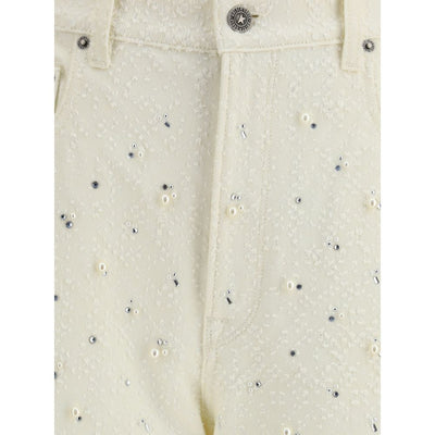 Golden Goose White Cotton Casual Pants