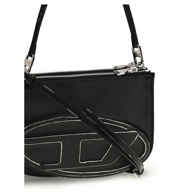 Diesel Black Calf Leather Bos Taurus Shoulder Bag